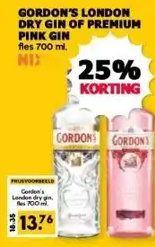 MCD Supermarkt GORDON'S LONDON DRY GIN OF PREMIUM PINK GIN aanbieding