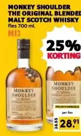 MCD Supermarkt MONKEY SHOULDER THE ORIGINAL BLENDED MALT SCOTCH aanbieding