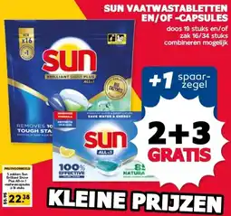 MCD Supermarkt SUN VAATWASTABLETTEN EN/OF-CAPSULES aanbieding