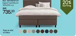 Leen Bakker Boxspring Liv egaal donkerbruin aanbieding