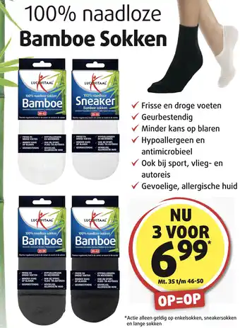 Lucovitaal 100% naadloze Bamboe Sokken aanbieding