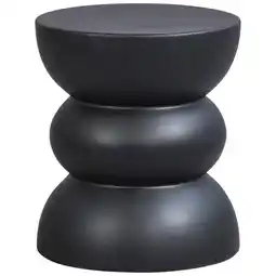 Leen Bakker Bijzettafel Lugo - zwart - 44xØ38 cm aanbieding