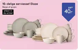 Leen Bakker 16 delige serviesset Glaze aanbieding