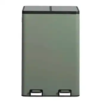 Leen Bakker Pedaalemmer Duo - groen - metaal - 60 liter aanbieding