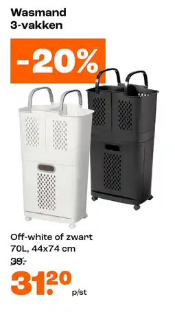 Kwantum Wasmand 3 vakken aanbieding