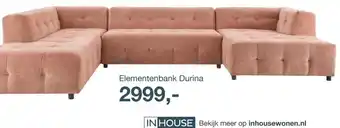 IN.HOUSE Elementenbank Durina aanbieding
