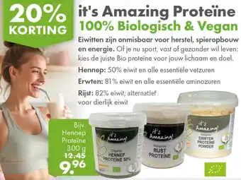 Gezond & Wel it's Amazing Proteïne 100% Biologisch & Vegan aanbieding