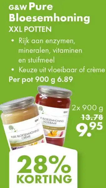 Gezond & Wel G&W Pure Bloesemhoning aanbieding