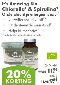 Gezond & Wel it's Amazing Bio Chlorella & Spirulina aanbieding