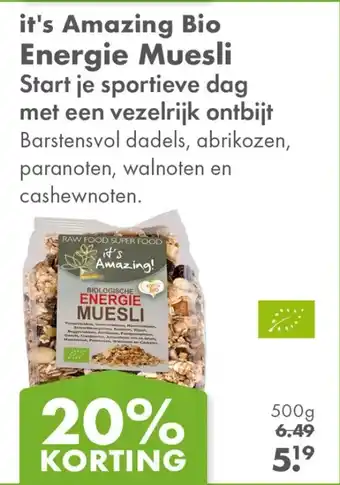 Gezond & Wel it's Amazing Bio Energie Muesli aanbieding