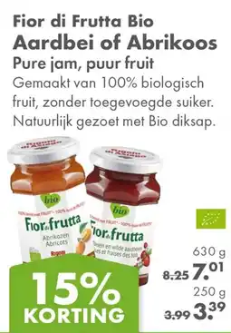 Gezond & Wel Fior di Frutta Bio Aardbei of Abrikoos aanbieding