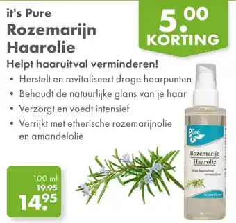 Gezond & Wel it's Pure Rozemarijn Haarolie aanbieding