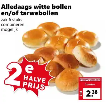 CoopCompact Alledaags witte bollen en/of tarwebollen aanbieding