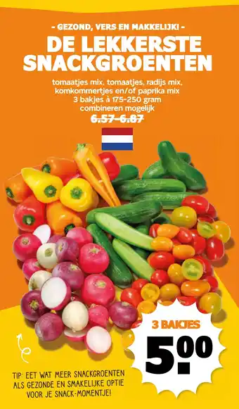 Coop DE LEKKERSTE SNACKGROENTEN aanbieding