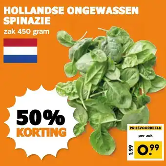 Coop HOLLANDSE ONGEWASSEN SPINAZIE aanbieding