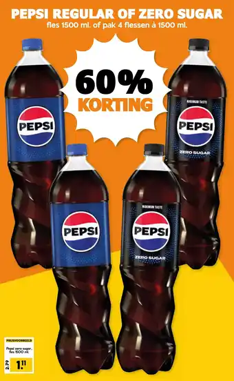 Coop PEPSI REGULAR OF ZERO SUGAR aanbieding