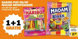 Coop HARIBO FIZZ EN/OF MAOAM SNOEPZAKKEN aanbieding