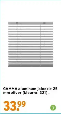 GAMMA GAMMA aluminum jaloezie 25 mm zilver (kleurnr. 221) 60x180 cm (bxh) aanbieding