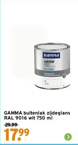 GAMMA GAMMA buitenlak zijdeglans RAL 9016 wit 750 ml aanbieding