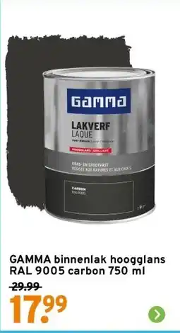 GAMMA GAMMA binnenlak hoogglans RAL 9005 carbon 750 ml aanbieding