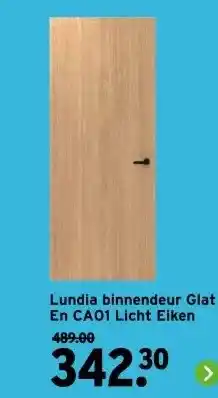 GAMMA Lundia binnendeur Glat En CA01 Licht Eiken aanbieding