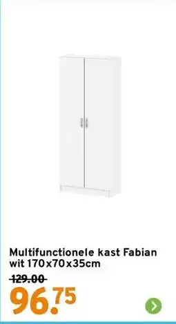 GAMMA Multifunctionele kast Fabian wit 170x70x35cm aanbieding