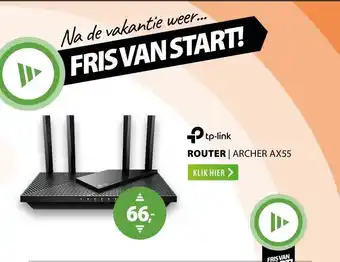 Expert TP-Link Archer AX55 AX3000 Dual-Band Gigabit WiFi 6 Router aanbieding