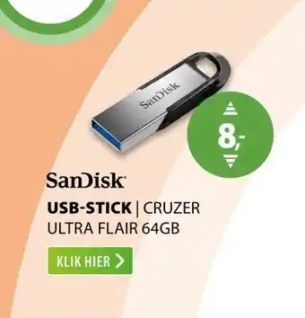 Expert SanDisk Cruzer Ultra Flair 64GB (USB 3.0) Zwart aanbieding