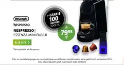 Expert DeLonghi Nespresso Essenza Mini EN85.B Zwart aanbieding