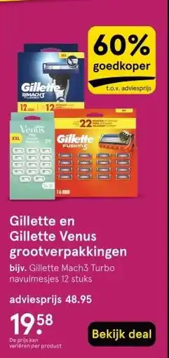 Etos Gillette en Gillette Venus grootverpakkingen aanbieding