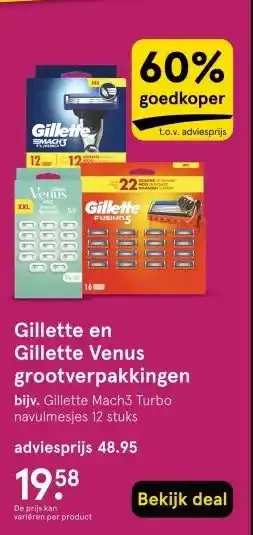 Etos Gillette en Gillette Venus grootverpakkingen aanbieding