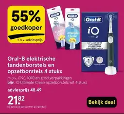 Etos Oral-B elektrische tandenborstels en opzetborstels 4 stuks aanbieding