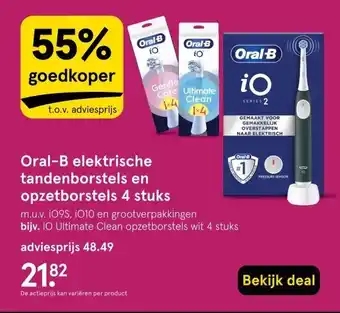 Etos Oral-B elektrische tandenborstels en opzetborstels 4 stuks aanbieding