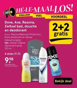 Etos Dove, Axe, Rexona, Zwitsal bad, douche en deodorant aanbieding