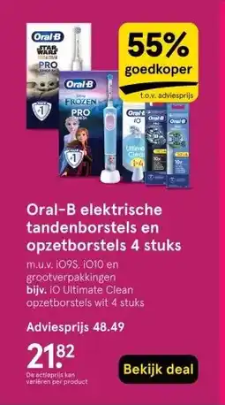 Etos Oral-B elektrische tandenborstels en opzetborstels 4 stuks aanbieding