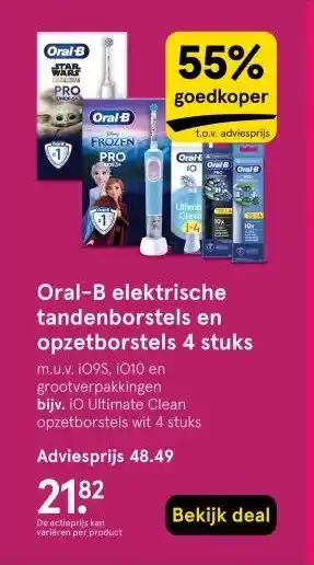 Etos Oral-B elektrische tandenborstels en opzetborstels 4 stuks aanbieding