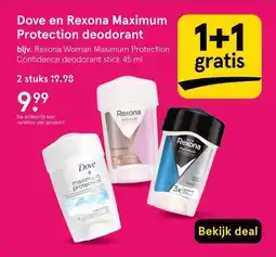 Etos Dove en Rexona Maximum Protection deodorant aanbieding