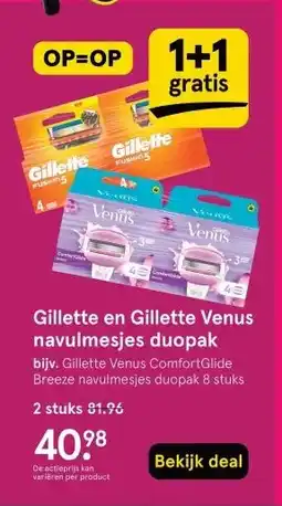 Etos Gillette en Gillette Venus navulmesjes duopak aanbieding