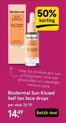 Etos Biodermal Sun Kissed Self tan face drops aanbieding