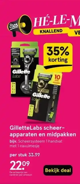 Etos Gillette Labs scheer- apparaten en midpakken aanbieding