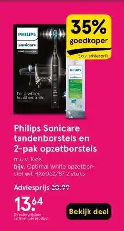 Etos Philips Sonicare tandenborstels en 2-pak opzetborstels aanbieding