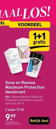 Etos Dove en Rexona Maximum Protection deodorant aanbieding