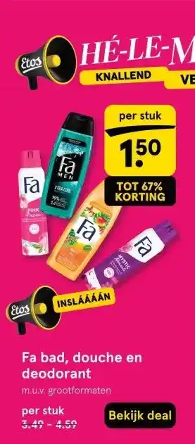 Etos Fa bad, douche en deodorant aanbieding