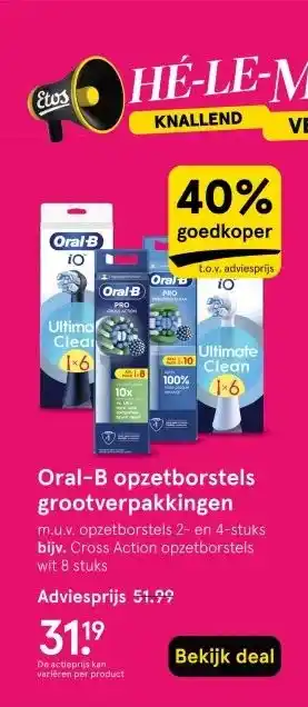 Etos Oral-B opzetborstels grootverpakkingen aanbieding