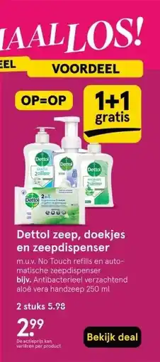 Etos Dettol zeep, doekjes en zeepdispenser aanbieding