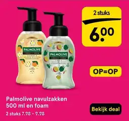 Etos Palmolive navulzakken 500 ml en foam aanbieding
