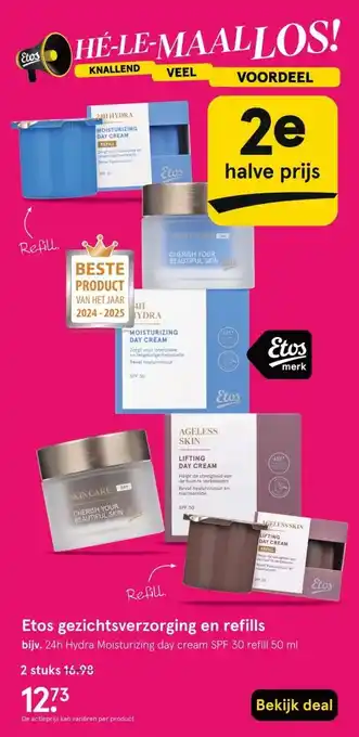 Etos Etos gezichtsverzorging en refills aanbieding