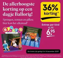 Etos De allerhoogste korting op een dagje Ballorig! aanbieding