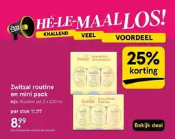 Etos Zwitsal routine en mini pack aanbieding