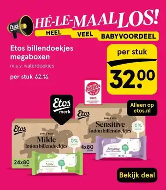Etos Etos billendoekjes megaboxen aanbieding